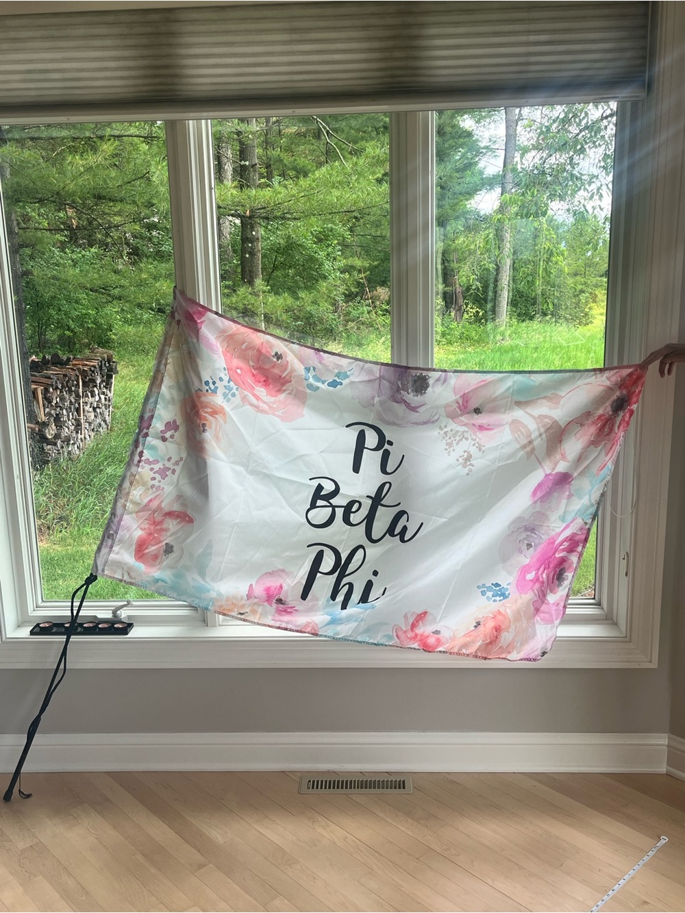 Pi Beta Phi Floral Sorority Flag Banner - Picture 6 of 9